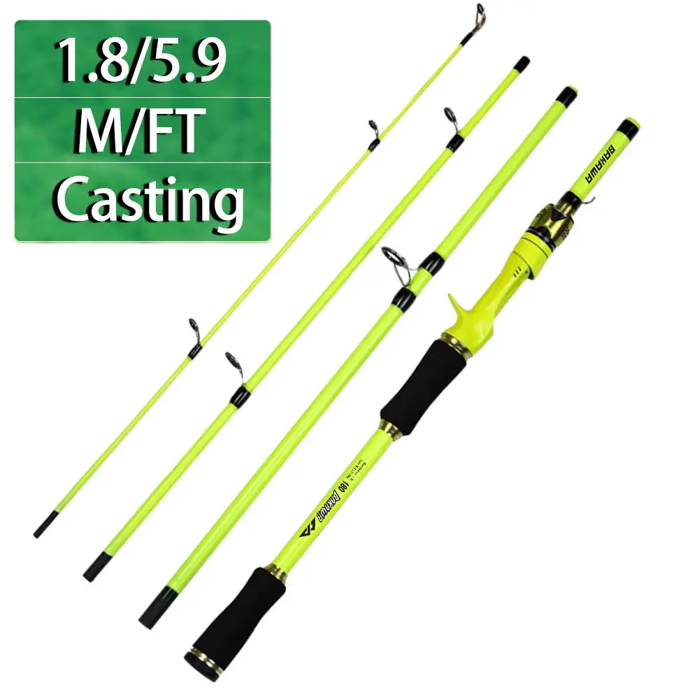 BAKAWA 1.8M 2.1M Baitcasting Spinning Travel Fishing Rods 4 Sections Power Ultralight Feeder Lure Carp Portable Pole Pesca