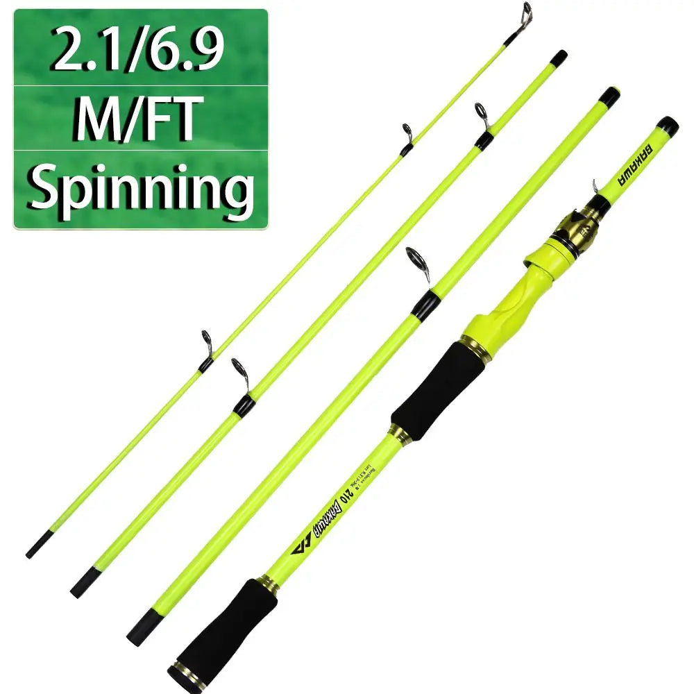 BAKAWA 1.8M 2.1M Baitcasting Spinning Travel Fishing Rods 4 Sections Power Ultralight Feeder Lure Carp Portable Pole Pesca