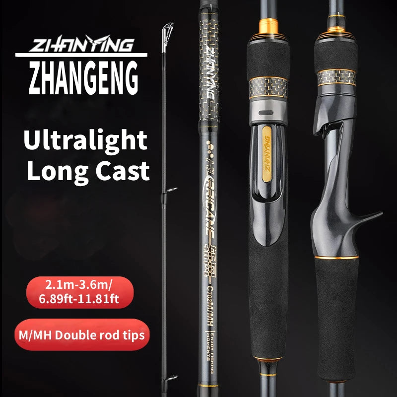 ZHANYING ZHANFENG Lure Rod, M/MH Twin Tips, All-Round, Spinning/Casting, Multi-section portable, Long-Distance Bass & Pike Perch