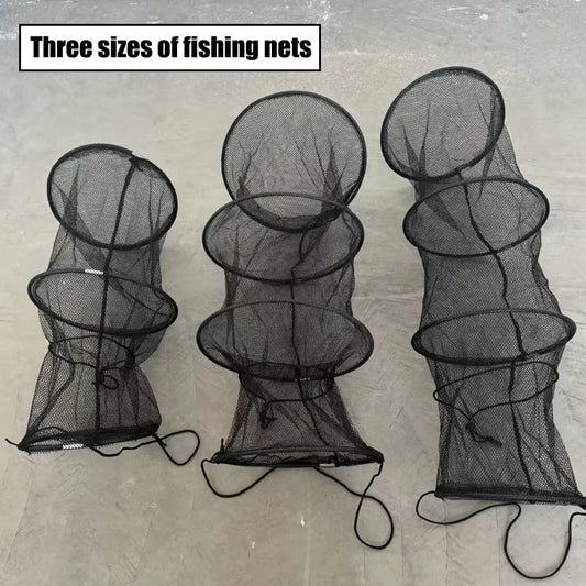 fishing nets, large capacity to hold many fish, with ropes for easy loss, foldable for easy carrying