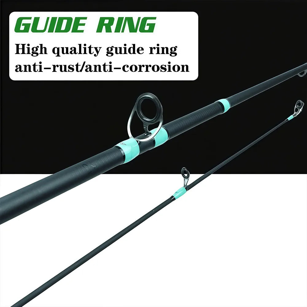 SantaKing Spinning /Casting Fishing Rod 1.8m 2.1m Carbon Fiber Portable Travel Fishing Pole Rods