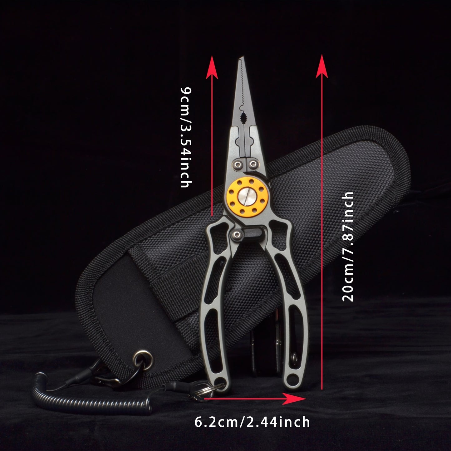 1pc Premium Aluminum Alloy Multifunctional Fishing Pliers with Scissors - Ultimate Outdoor Fishing Companion for Efficient Fish Control, Cutting Fishing Line, and Crimping Hooks - Durable, Corrosion-Resistant, and Ergonomic D