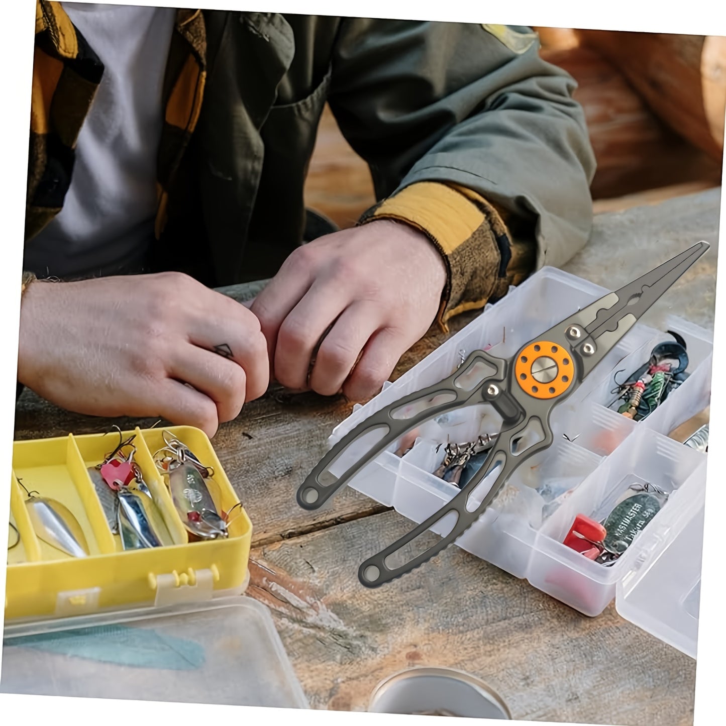 1pc Premium Aluminum Alloy Multifunctional Fishing Pliers with Scissors - Ultimate Outdoor Fishing Companion for Efficient Fish Control, Cutting Fishing Line, and Crimping Hooks - Durable, Corrosion-Resistant, and Ergonomic D