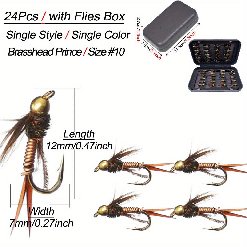 24/33/40/65/76/100/114pcs Fly Fishing Flies Kit, Handmade Fly Fishing Gear With Dry/Wet Flies, Streamers, Fly Assortment Trout Bass Fishing With Fly Box